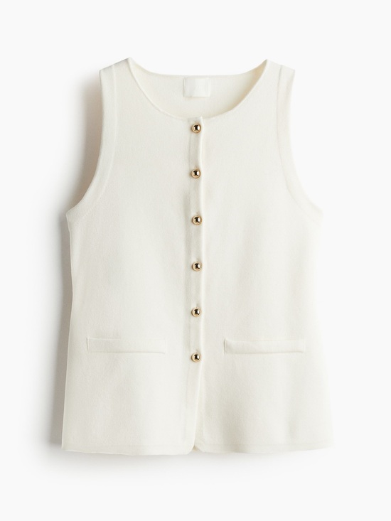 H&M Tops - H&M Cream Knit Sleeveless Vest